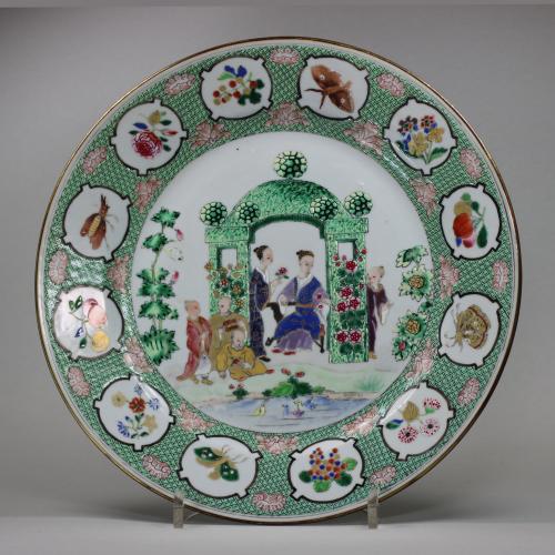 Chinese famille rose Pronk Arbor plate