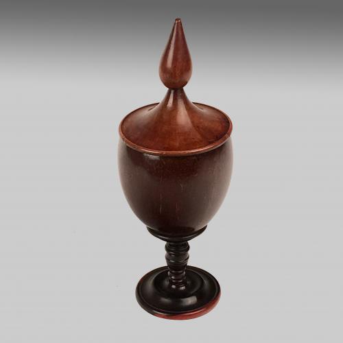 Georgian treen coconut cup and cover