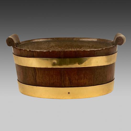 Georgian mahogany brass bound oyster bucket