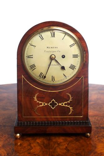 Regency Mahogany Bracket Clock by Memmes, Trafalgar Square, London