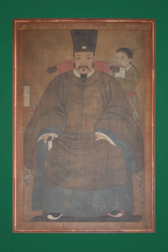A Large Korean Ancestor Painting on silk