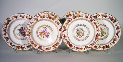 Antique Derby Porcelain Set of Six Fruit-decorated Plates, Pattern 126, Painted by William Longden, Circa 1790