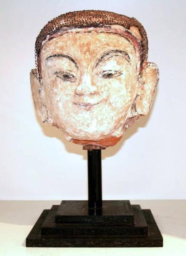 Burmese Shan States terracotta head of Buddha