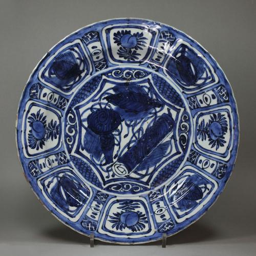 Chinese blue and white Kraak dish, Wanli (1537-1619)