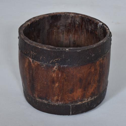 Rustic Oak and Iron Bound Pot