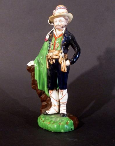 Antique Chamberlain Worcester Figure of one of the Rainer Brother Tyrolese Singers, Circa 1828 