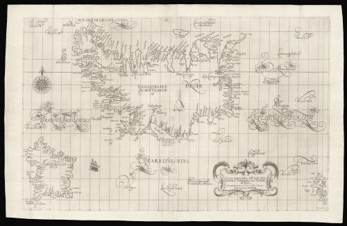 Dudley's chart of Iceland, the first map of the Island on Mercator's projection