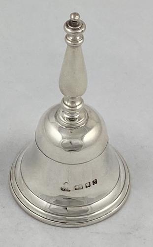 S J Phillips sterling silver table bell 1973