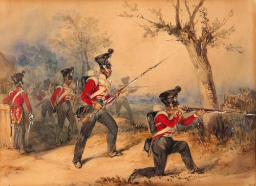Skirmishers of 52nd Oxfordshire Light Infantry - Henry Martens, 1835