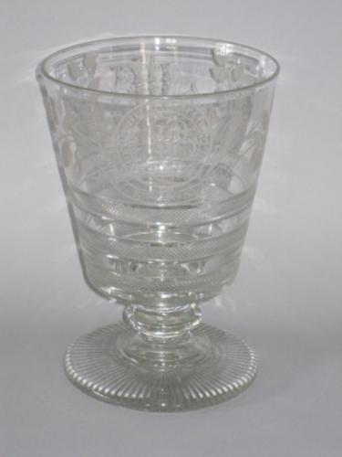 A RARE MASSIVE GLASS RUMMER,GEORGE IV CIRCA 1825