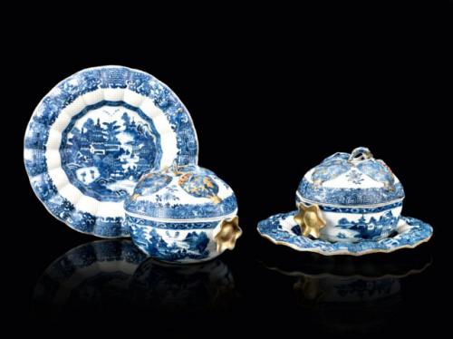 Chinese export porcelain pomegranate tureens and stands, c. 1770, Qianlong reign, Qing dynasty