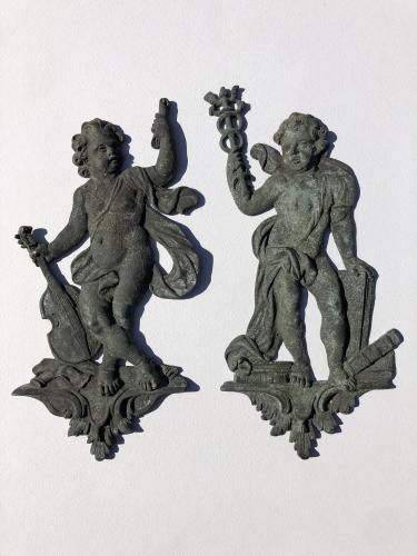Louis XVI Bronze Relief Figures of Amorini