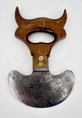 An Edwardian cast steel and wood leather cutter by Grove & Sons of Sheffield