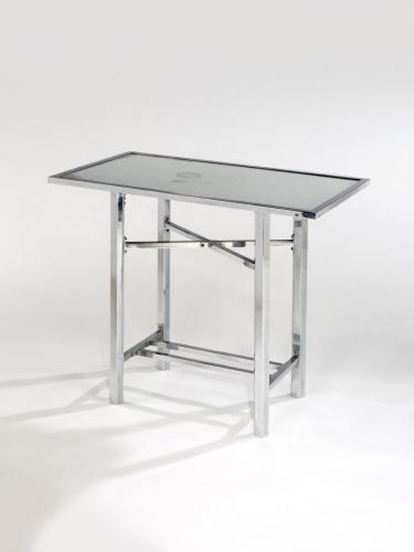 Nickel Plated and Mirrored Occasional Table