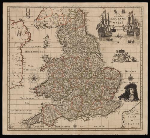 Rare separately issued map of England and Wales