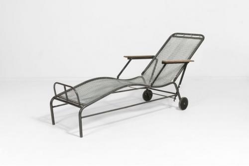 Matched Pair of Jules Leleu Chaise Longues