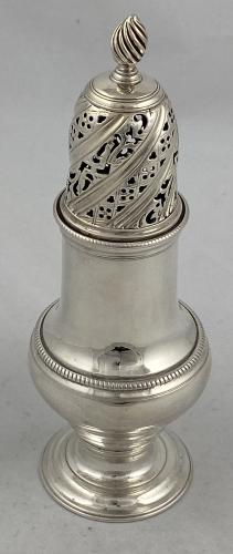 Samuel Wood Georgian silver sugar caster 1760