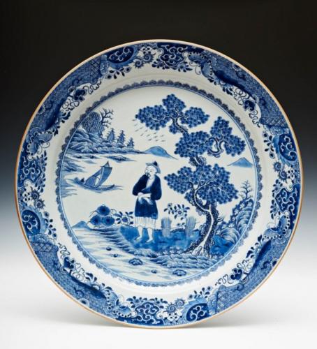Massive Chinese export porcelain charger, c. 1780, Qianlong reign, Qing dynasty