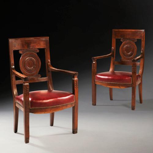 A Pair of French Empire Fauteuils