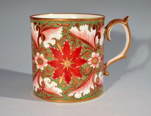 Minton Porcelain Porcelain Green-ground Tankard, Pattern # 178, England, Circa 1805-10