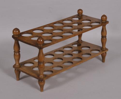 S/4105 Antique Treen Late Victorian Sycamore Egg Stand