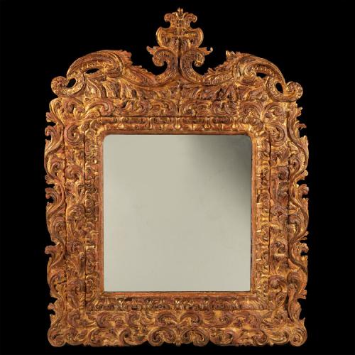 An 18th Century South American Giltwood Mirror
