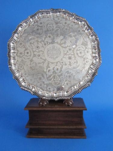 Large Old Sheffield Plate Silver Salver, circa 1820