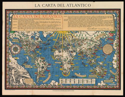 Rare Spanish edition of Gill's celebrated Time and Tide Map