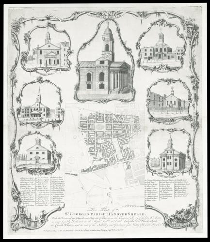 Rare plan of St. Georges Parish, Hanover Square