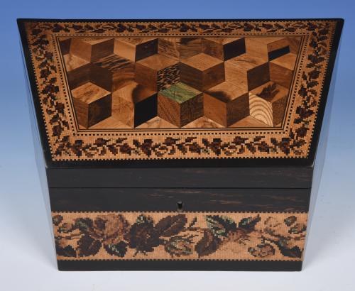 Tunbridge Ware Stationery Box with Cubes