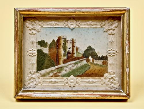 A Victorian Isle of Wight Sand Picture Depicting Craisbrooke Castle, circa 1850