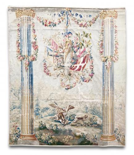 Column tapestry in the style of J.B Huet. Aubusson, c.1780