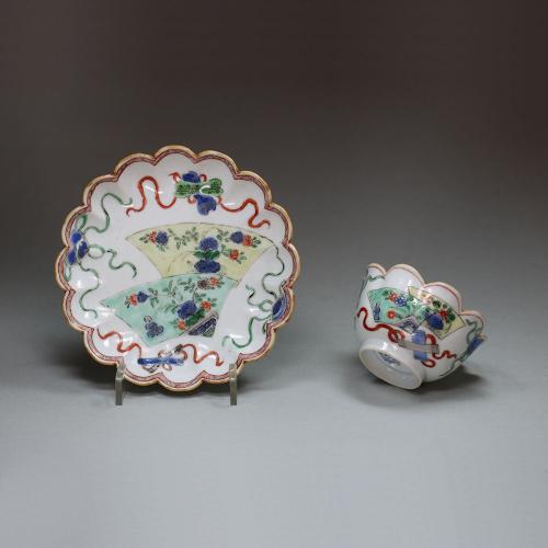 Chinese famille verte teabowl and saucer, Kangxi (1662-1722)