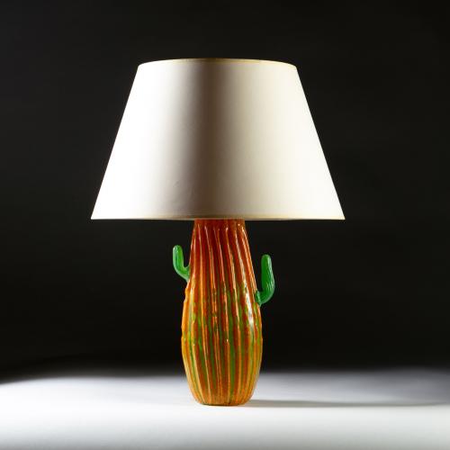 A Murano Glass Cactus Vase as a Lamp