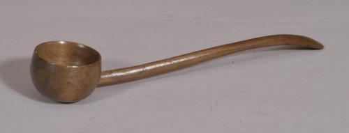 S/4118 Antique Treen 19th Century Sycamore Toddy Ladle