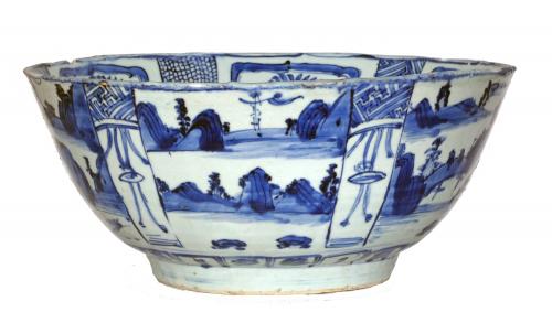 Ming Blue and White Large Kraak Bowl