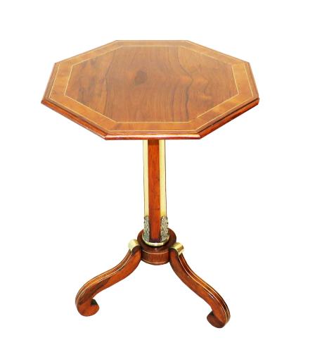 Regency 19th Century Rosewood & Brass Octagonal Lamp Table