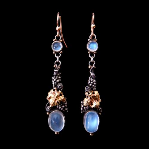 Dorrie Nossiter arts and crafts moonstone earrings