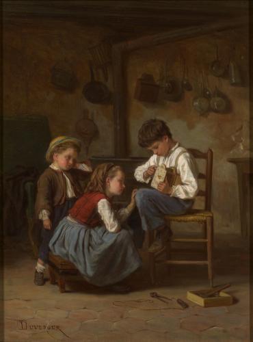 'A Timely Repair' by Theophile Emmanuel Duverger (b.1821)