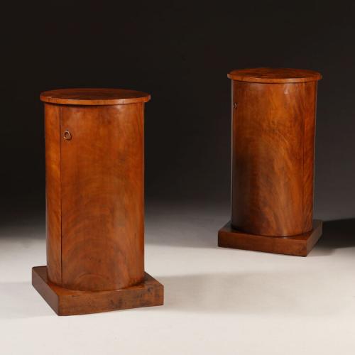 A Pair of Mahogany Bedside Pedestal Cupboards