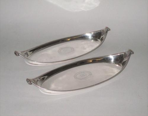 PAIR OF OLD SHEFFIELD SNUFFER TRAYS, CIRCA 1790