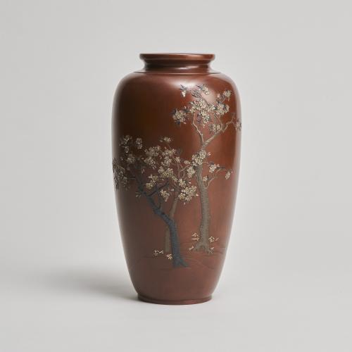 Japanese Meiji Period bronze vase