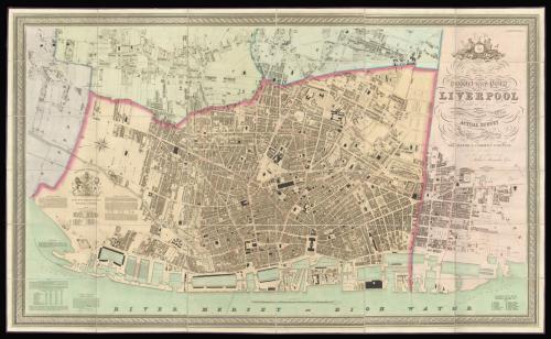 Lancashire - Gage's striking plan of early nineteenth century Liverpool