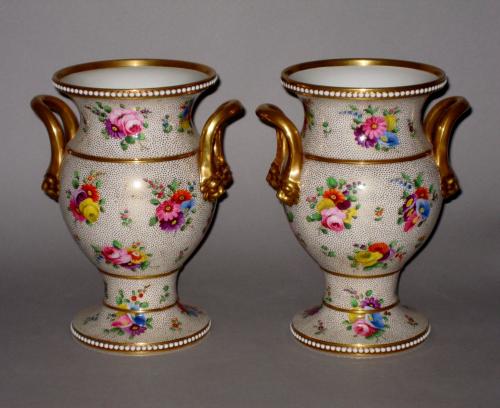 Pair of SPODE Vases. Circa 1815