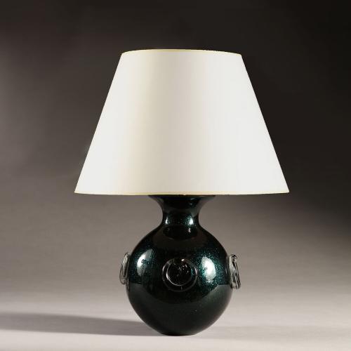 A Small Green Murano Ball Lamp