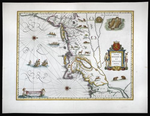 The first printed map to depict Manhattan as an island