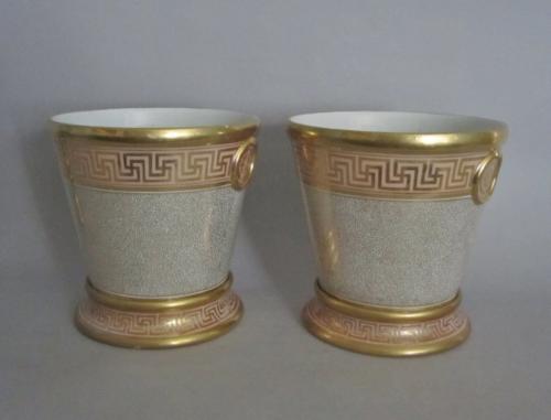 Pair REGENCY Porcelain Jardinieres & Stands. Circa 1805