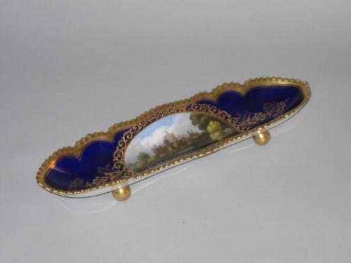 A Fine Regency Porcelain FLIGHT BARR & BARR Worcester Pen Tray, Circa 1813-19