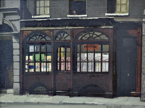 John Cole - Moor Street Shop Front - oil on panel