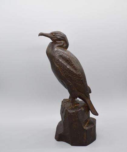 Bronze Cormorant, Taisho Circa 1930
